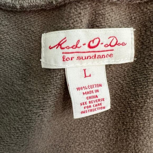 Sundance Mod-O-Doc Collboration mushroom Brown French Terry Mini Skirt Size L - Picture 5 of 7